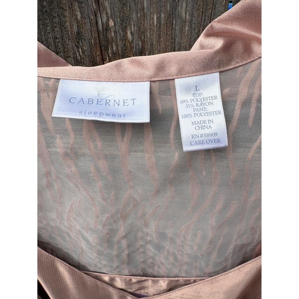 Cabernet Sleepwear Womens Large Rose Gold 2 Piece Nightgown and Robe Set Pink - Picture 3 of 13